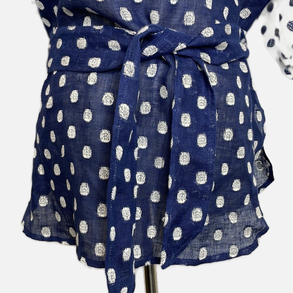 Anthropologie Eva Franco Polka Dot Linen Top (2) - Picture 6 of 13